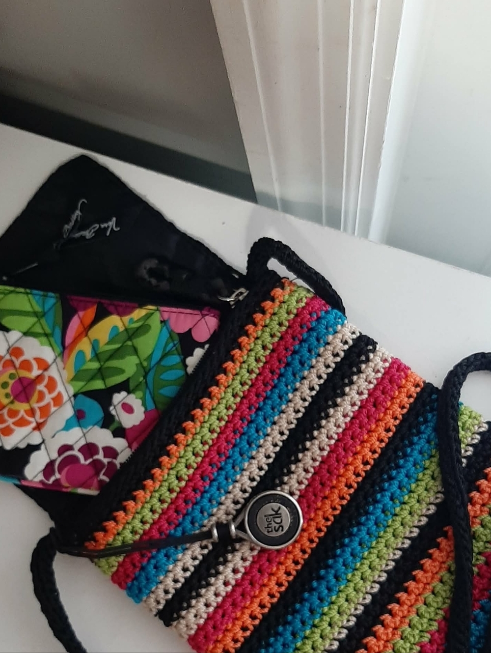 THE SAK/VERA BRADLEY "Lucia" Crochet Crossbody Flap Bag & VaVaBloom ID/Coin Set - Picture 11 of 12